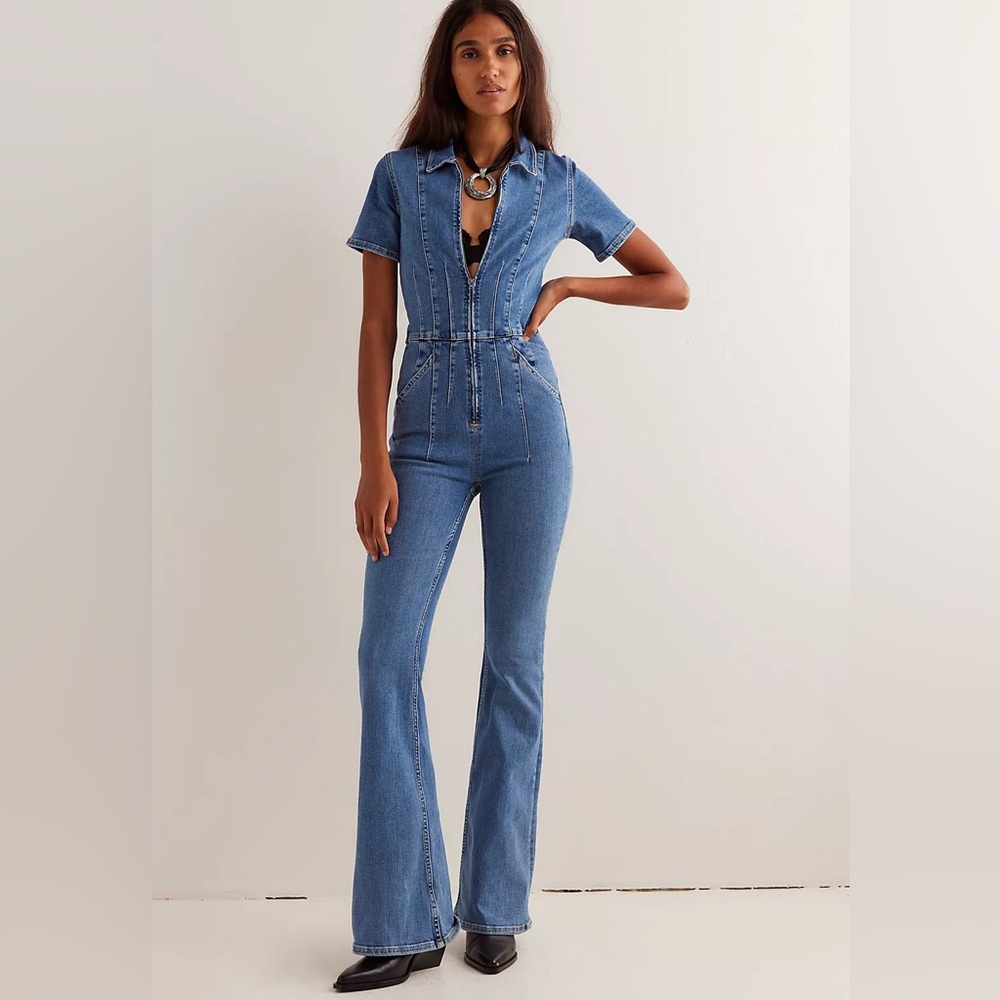 NWT Free People We The Free Jayde Flare Jumpsuit